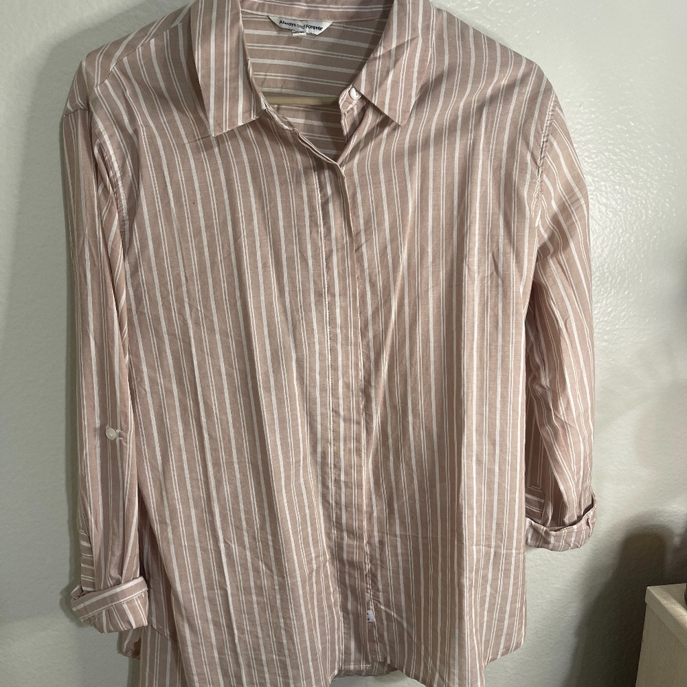 "Always & Forever" Stripped Button Up Blouse